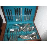 Vintage canteen of stainless steel cutlery