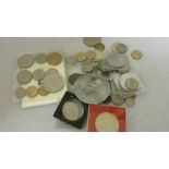 Florin 1887 GF, 1953 plastic set of coins, par of modern base metal £ 2 coins,