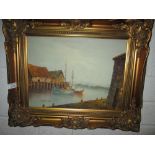 Pair of 20th century oils on board Beach scenes by Galcido framed