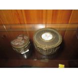 Japanese Meiji period box & 19th century French patch box with hand painted miniature