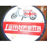 Cast iron advertising sign : Lambretta Scooters