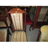 Victorian carved rosewood dining chair & one other