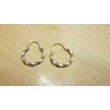 Pair of 9 ct white gold hoop earrings 1.