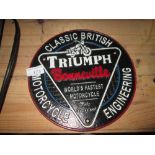 Cast iron sign : Triumph Bonneville