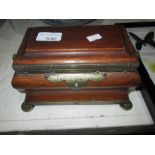 Late 19th / early 20th century oak and brass bound tea caddy