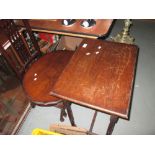 Edwardian mahogany bedroom chair & two coffee tables