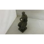 19th century bronze figure of Guliano De Medici by R tion Sauvage 17 cms x 9 cms