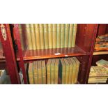 Collection of 24 volumes Works of Thackeray with green leather bindings