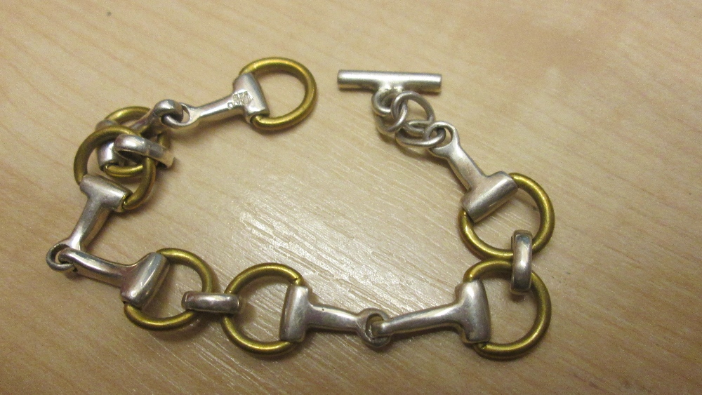 Vintage two colour silver bracelet 26 g