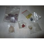 Various jewellers uncut semi precious stones : amethyst, peridot,