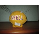 Cast iron advertising money box : Shell