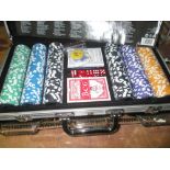 Modern poker set and plated ware