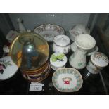 Shelf of decorative china : Modern Belleek vase,