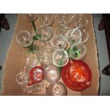 Vintage glassware : Babycham advertising glasses, cut glassware, wine glasses etc.