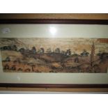 Australian Aboriginal painting on paper bark from Aboriginal Trading Fund 1975 20 cms x 60 cms