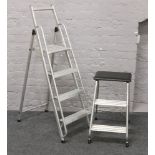 A Abru aluminium step ladder, along with a similar pair.