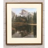 A framed photographic print view of El Capitan Yosemite National Park, 42.5cm x 36cm.