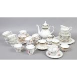 A quantity of bone china part tea sets including Colclough examples.