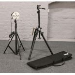 A Kennett tripod in Libec tripod case, along with a FST photo studio light.