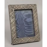 A Victorian silver eizel photograph frame with pierced scrollwork decoration, assayed Birmingham