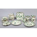 Nine pieces of Masons Chartreuse ceramics to include teapot, graduated jugs etc.