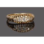 An Edwardian 18ct gold diamond 5 stone ring, assayed Birmingham 1906.