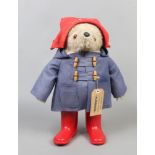 A vinatge Gabrielle Paddington bear c1980 with red PB wellington boots.