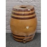 A large 19th century Doulton & Co. Lambeth stoneware barrel keg, impressed marks to top .