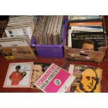 Three boxes of LP records mostly easy listening to include Perry Como, Frank Sinatra etc.