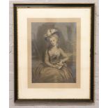 C. Vandyk, a mezzotint engraving depicting a Duchess in ebonised and parcel gilt frame.