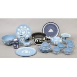 A collection of Wedgwood Jasperware to include six part tea set, pedestal bowl etc.