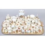 A tray of crested china to include Arcadian, Shelley, Goss etc.