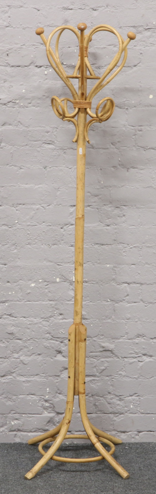 A bamboo effect coat stand.