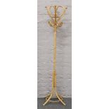 A bamboo effect coat stand.