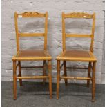 Two Edwardian bedroom chairs.