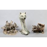 Two composite walk in the country wolf figure groups to include survival of the pack by David