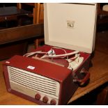 A 1960s His Masters Voice Garrard portable record player.