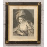 A Georgian engraving entitled 'Marie De Rohan' in ebonised and parcel gilt frame with gilt