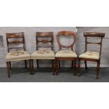 A Harlequin set of four Victorian chairs.