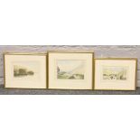 E. B. Foley three gilt framed watercolours depicting mountainous landscapes, signed and dated 73-