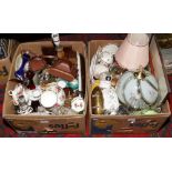 Two boxes of miscellaneous to include Royal Doulton ceramics Old Country Roses design, table