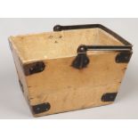 A pine metal bound swing handle housemaids carry box / trug.