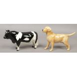 A Beswick model of a Friesian bull Champion Coddington Hilt Bar, along with a Beswick model of a