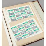 An album of stamps on mini sheets to include British, Canadian, New Zealand examples etc.