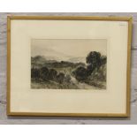 S. Holmes, a 19th century watercolour, lone figure in a mountainous landscape, signed and dated 1888