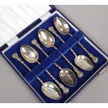 A cased set of six Victorian silver teaspoons by James Deakin & Sons. Assayed Sheffield 1888