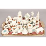A tray of World War One crested china including Florentine, Arcadian, W. H. Goss, Willow, Shelley