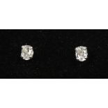 A pair of 18ct white gold diamond stud earrings, diamond weight approximately 1.0ct.