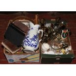 Two boxes of miscellaneous including T. Goode & Co. Copelands china, Minton, Old Foley, novelty