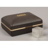 A cased silver commemorative Oxo cube assayed London 1978, 81.13 grams.